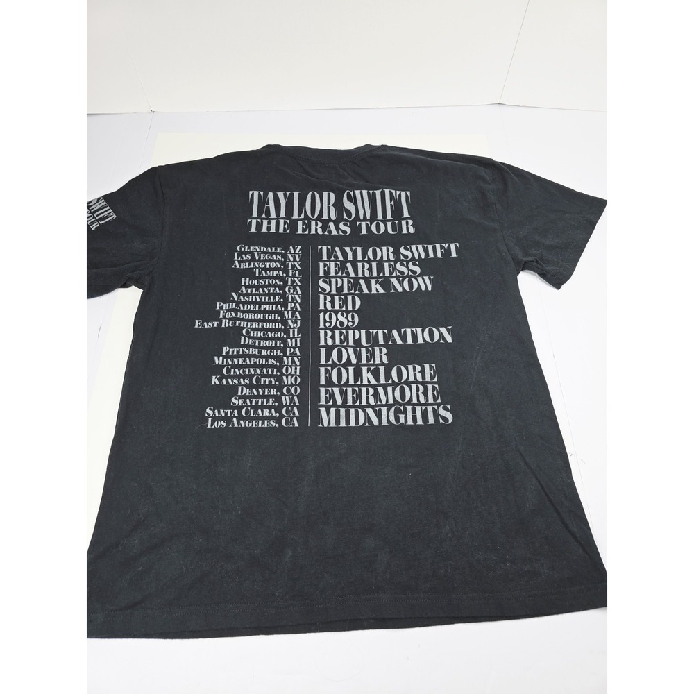 Taylor Swift The Eras Tour Shirt Mens Medium Black Concert Graphic Tee Pop Music - Picture 6 of 6